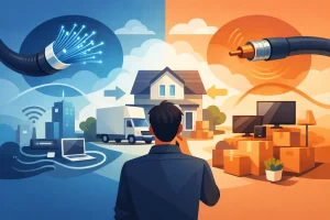 Internet fibre ou câble : que choisir au déménagement ?